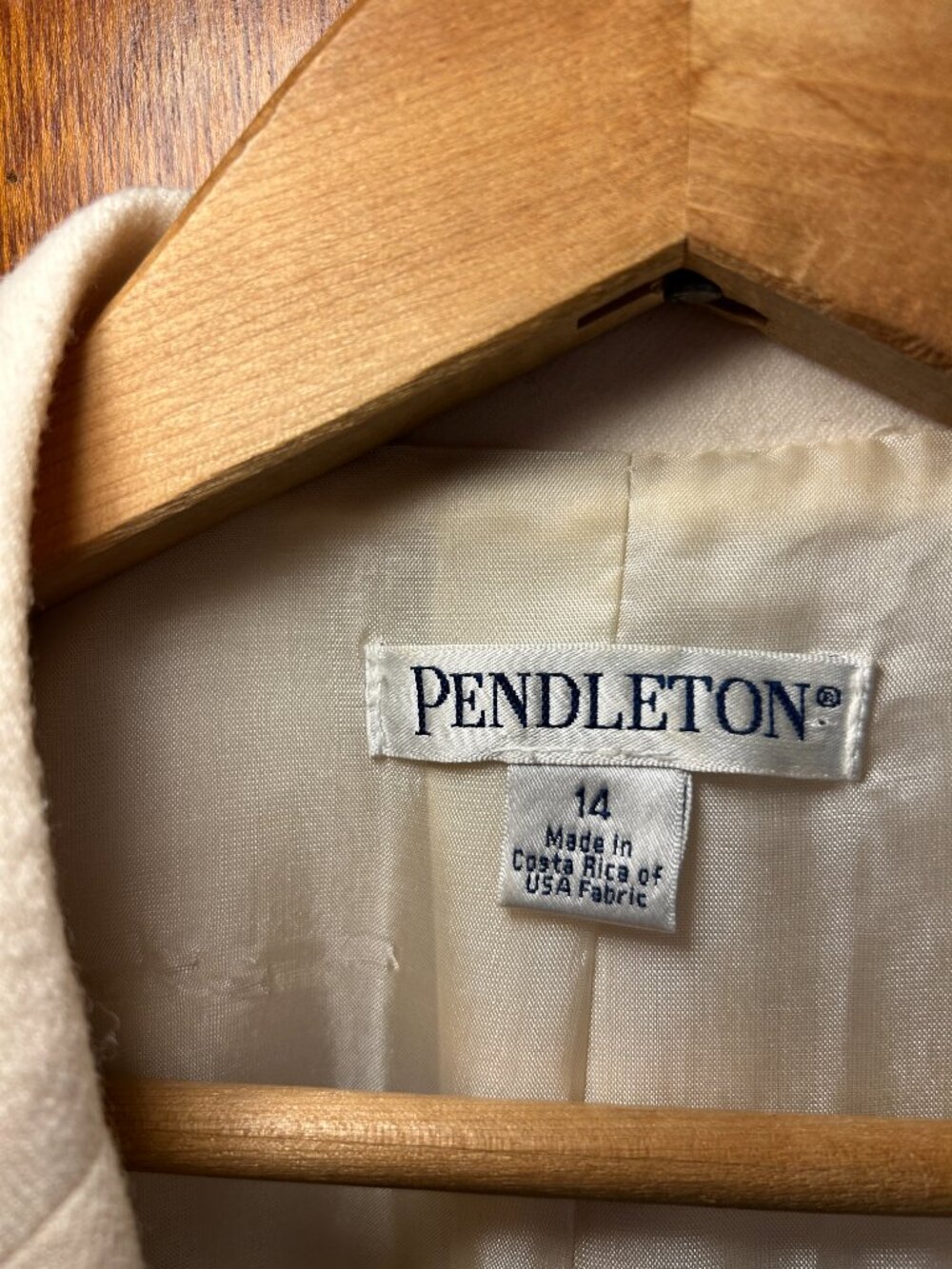 Vintage Pendleton 100% Virgin Wool Blazer - Winter White - Picture 15 of 16
